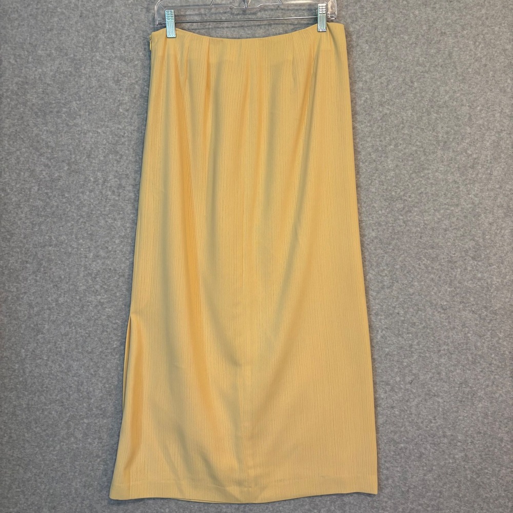 Vintage Larry Levine Women's 12 Petite Maxi Skirt Buttercream Yellow Cottagecore